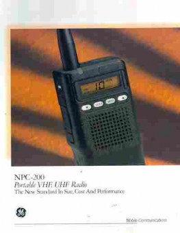 Буклет GE NPC-200 Portable VHF, UHF Radio, 55-1460, Баград.рф